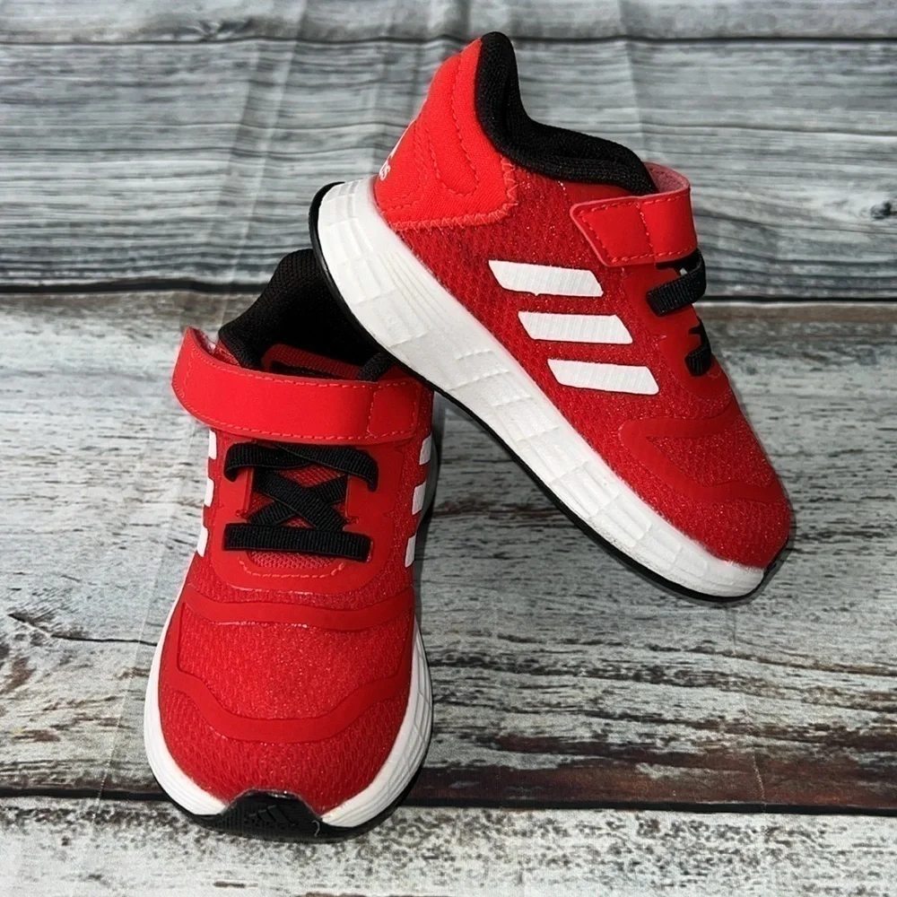 Adidas Duramo 10-ELI Running Shoe Red/White/Black Kid’s Size 5K